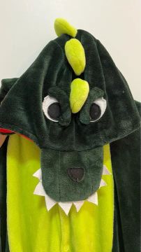 Macacão de Dinossauro Verde Fantasia Carnaval