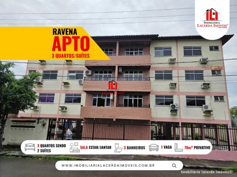 Residencial Ravena com 3 Qts (2 suítes) Próximo da Bola das Letras/ 76m²/ 1 vaga Pilotis