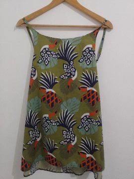 Vestido estampado curto 