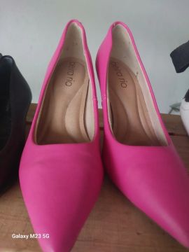 Scarpin scarpan rosa salto fino 