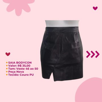 Saias Bodycon em Couro Sintético
