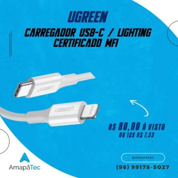Cabo Ugreen Usb-C /  Lightning 1 Metro Mfi 3a