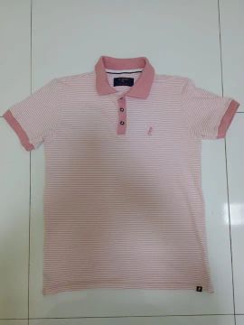Camiseta Polo Listrada Rosa