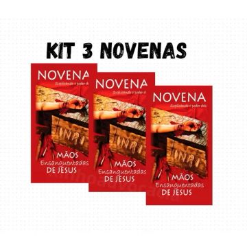 Kit 3 Novenas Mãos Ensanguentas De Jesus