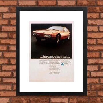 Volkswagen SP2 - Quadro decorativo com propaganda original de revista de época