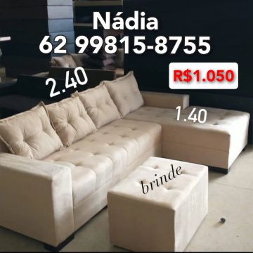 Sofá com chaise 2.40x1.40 novo