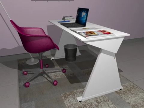 Mesa Not Clean Trapeze. Em MDF L100CM X P45cm x A74CM. 