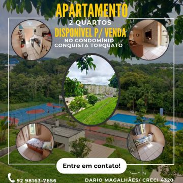Vendo / Transfiro apartamento 100% mobiliado com 2 quartos no CONDOMÍNIO CONQUISTA TORQUAT