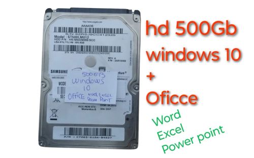 HD 500GB Samsung seminvo -Windows 10 + Office p notebook