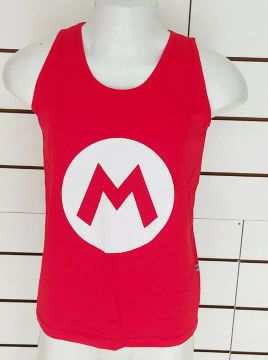 camiseta regata personalizada mario bros vermelha M ( pequena) 