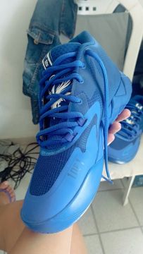 PUMA LaMelo MB.01 Mid Team Men's Basketball Shoe Blazing Blue Size 42