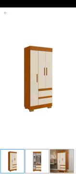 Guarda-Roupa 3 Portas com 2 Gavetas - Novo
