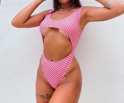 Maiô Cavado Anitta Vermelho Xadrez - Maria Joana
