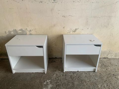 2 Criados-Mudos Brancos MDF