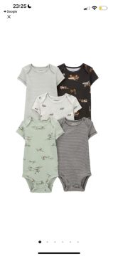 KIT BODY BEBÊ 5 PEÇAS CARTERS ORIGINAL