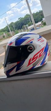 Capacete LS2 FF397 - Novo - Branco/Azul/Vermelho