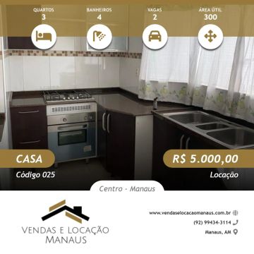 Aluguel R$ 5.000,00 Casa Triplex Praça 14 de janeiro  Centro de Manaus
