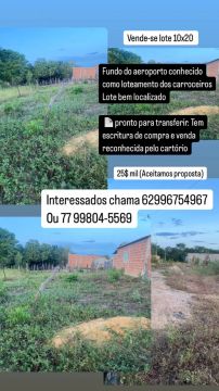 venda a lote de terrenos, faço 20 mil à vista aceito propostas