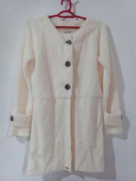 Cardigã/casaco bege/branco feminino