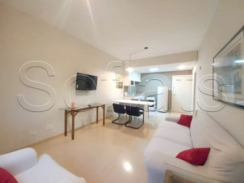 Flat no Le Bougainville disponível para locação com ótima localização em Alphaville.