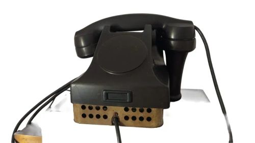 Telefone Antigo Ericson À Manivela Em Baquelite Raro #av Preto (Usado)