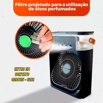 Mini Climatizador De Ar Com Reservatório Para Água E Gelo-Entregas 9h as 22h