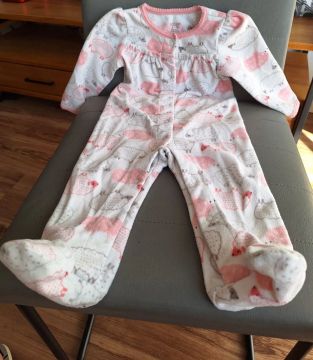 Macacão flanela de inverno para bebê - tamanho 9 meses