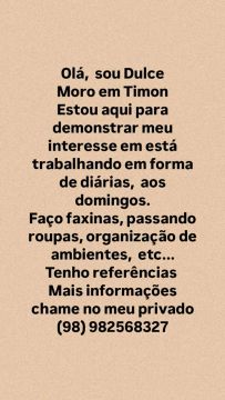 Interesse para trabalhos doméstico 