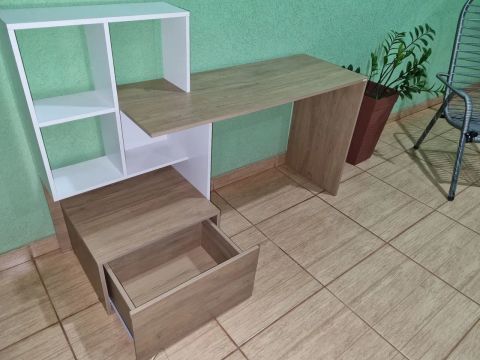 Escrivaninha Mesa para Computador Branca/Rustic