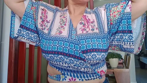 Blusa de manga curta estampada