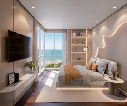 Apartamento na planta com 03 dormitórios sendo 01 suíte na praia Grande - Governador Celso