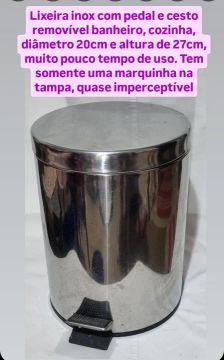 Lixeira Inox com Pedal e Cesto Removível