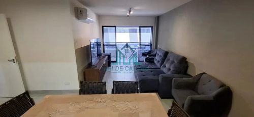 Apartamento Mobiliado com 109,21 m² com 3 Quartos, Varanda a 200 metros da Praia na Ponta 