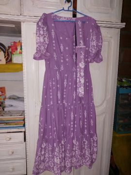 Vestido Rodado Floral Lilás