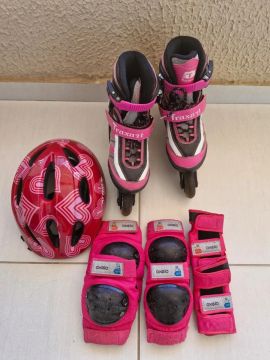 Patins Infantil Traxart regulável com Kit de segurança