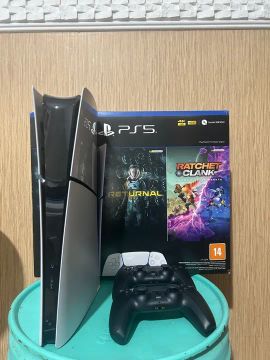 PlayStation 5 Slim Digital + 1 Controles Preto - Com Caixa!