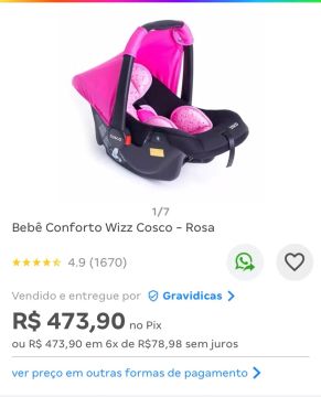 Bebê Conforto Wizz Cosco - Rosa