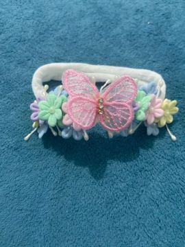 Faixa de cabelo com laço de borboleta para bebê