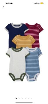 KIT BODY BEBÊ 5 PEÇAS CARTERS 