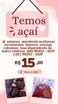 Açaí Delivery - Pedidos a partir de R$ 15,00