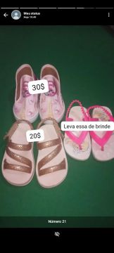 Sandálias infantis - número 21 - R$  50$