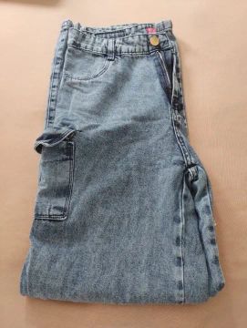 Calça Wide Leg Jeans Azul Claro