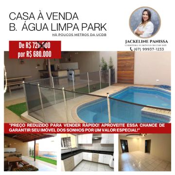 Oportunidade de ouro - casa com piscina B. Água limpa park