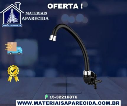 Torneira Cozinha Bica Movel Preta Maruja Viqua