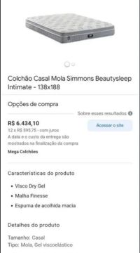 Colchão Casal Simmons Beautysleep Intimate 138x188