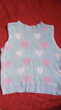 Camisola de tricô com corações
