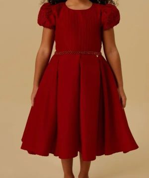Vestido Infantil - Vinho com laço