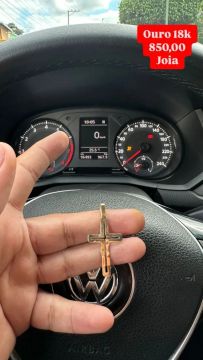 Pingente de cruz 18k joia 