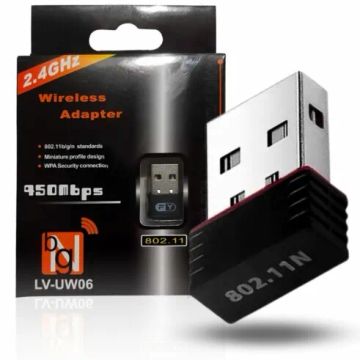 Adaptador Wireless Usb Wifi para PC ou Notebook, 2.4 GHz 150Mbps - UW06 
