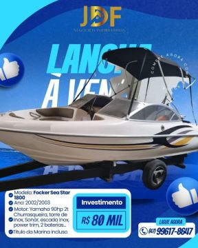 Ótima Oportunidade! Lancha Focker Sea Star 1800 - Ano/Modelo 2002/2003 ?